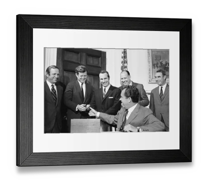 Framed Print : Richard Nixon Awarding Pen to Edward Kennedy Framed Print : Richard Nixon Awarding Pen to Edward Kennedy