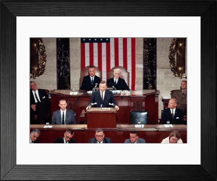 Framed Print : Neil Armstrong Delivering Speech Before Congress Framed Print : Neil Armstrong Delivering Speech Before Congress