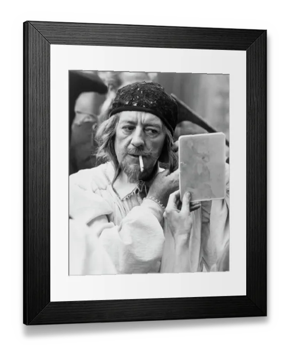 Framed Print : Alec Guinness Looking in Mirror Framed Print : Alec Guinness Looking in Mirror