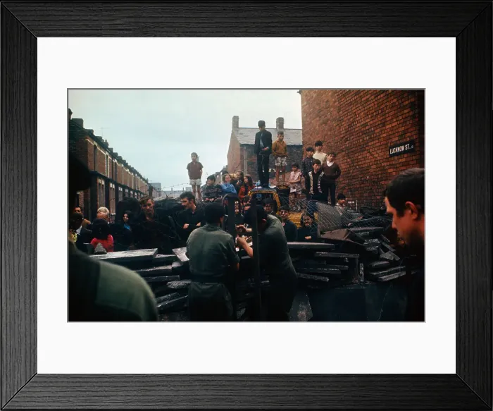 Framed Print : Military Putting up Barbed Wire Barricades Framed Print : Military Putting up Barbed Wire Barricades