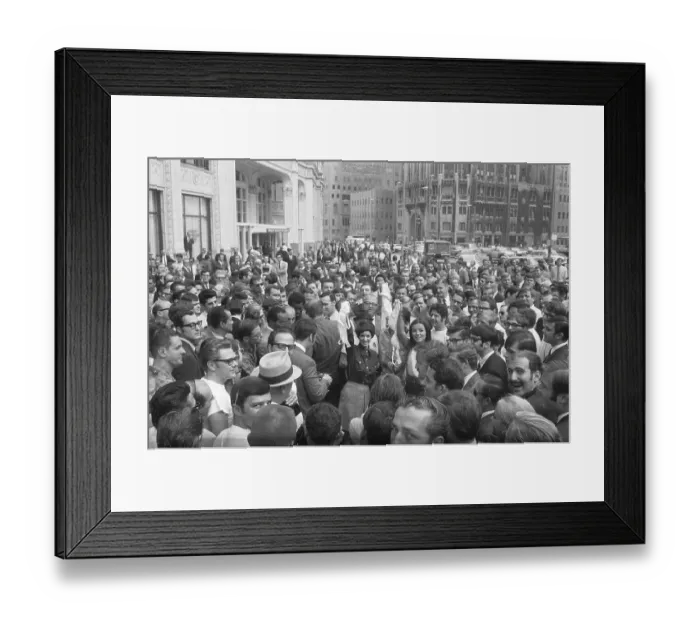 Framed Print : Women Holding Bras in Sea of Protesters Framed Print : Women Holding Bras in Sea of Protesters