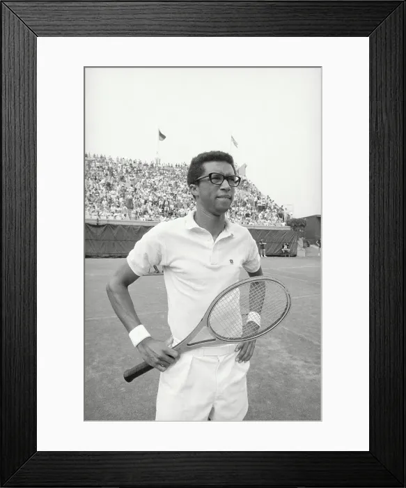 Framed Print : Legendary Tennis Professional Arthur Ashe Holding Racquet Framed Print : Legendary Tennis Professional Arthur Ashe Holding Racquet