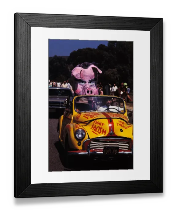 Framed Print : Demonstrators with Caricature of Nixon