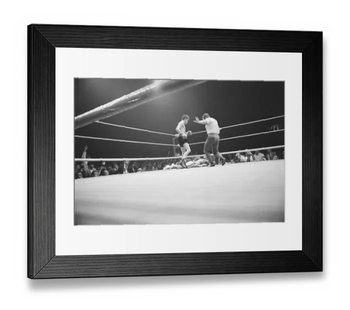 Framed Print : Referee Signaling Ruben Olivares Ko Victory