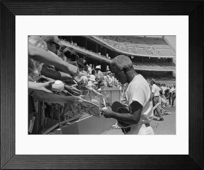Framed Print : Jackie Robinson Signing Autographs Framed Print : Jackie Robinson Signing Autographs