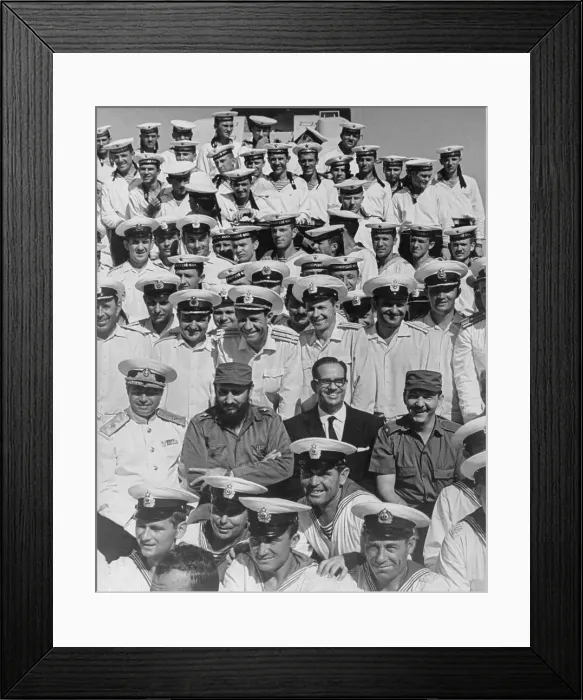 Framed Print : Fidel Castro and Soviet Sailors Framed Print : Fidel Castro and Soviet Sailors