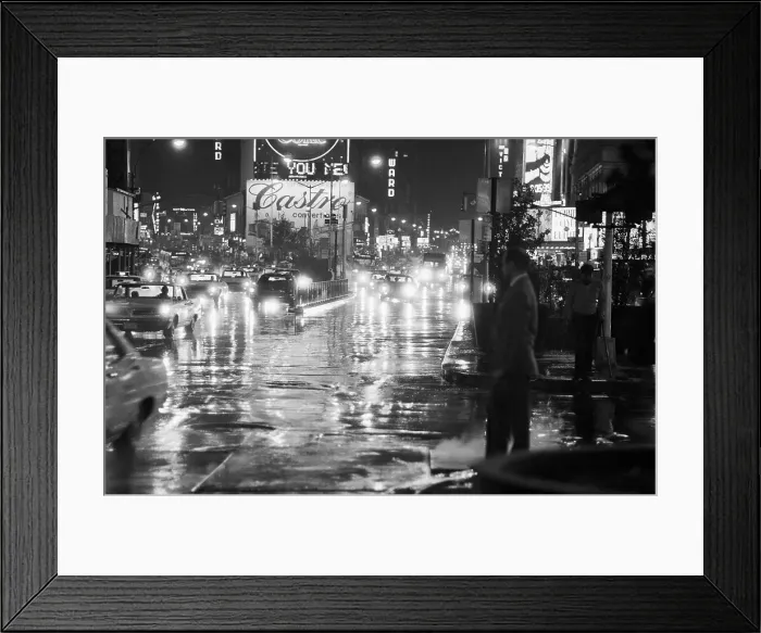 Framed Print : Night Rain Scene in Times Square