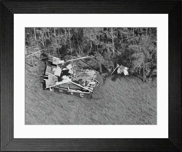 Framed Print : Hurricane Camille Blows House from Foundation Framed Print : Hurricane Camille Blows House from Foundation