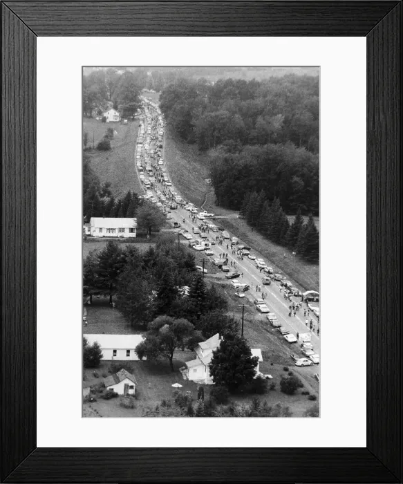 Framed Print : Cars Going Home From Woodstock Rock Festival