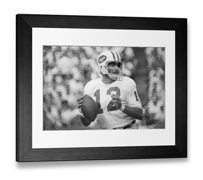 Framed Print : Jets Quarterback Joe Namath Throwing Pass During Football Game Framed Print : Jets Quarterback Joe Namath Throwing Pass During Football Game