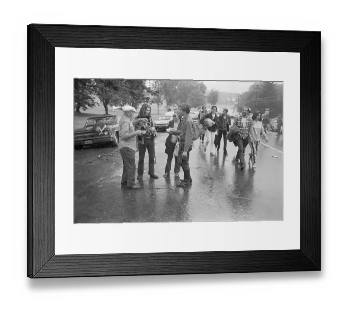 Framed Print : Local Gives Coffee to Woodstock-Goers Framed Print : Local Gives Coffee to Woodstock-Goers