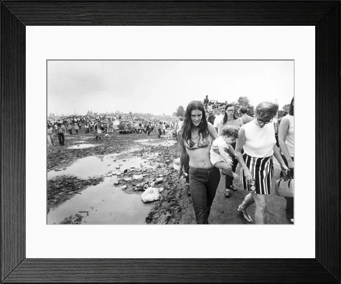 Framed Print : Woodstock Festival Goers Framed Print : Woodstock Festival Goers