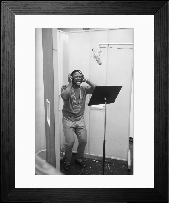 Framed Print : Joe Frazier Singing In Recording Studio Framed Print : Joe Frazier Singing In Recording Studio