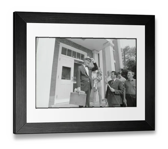 Framed Print : James A. Boyle Tipping His Hat