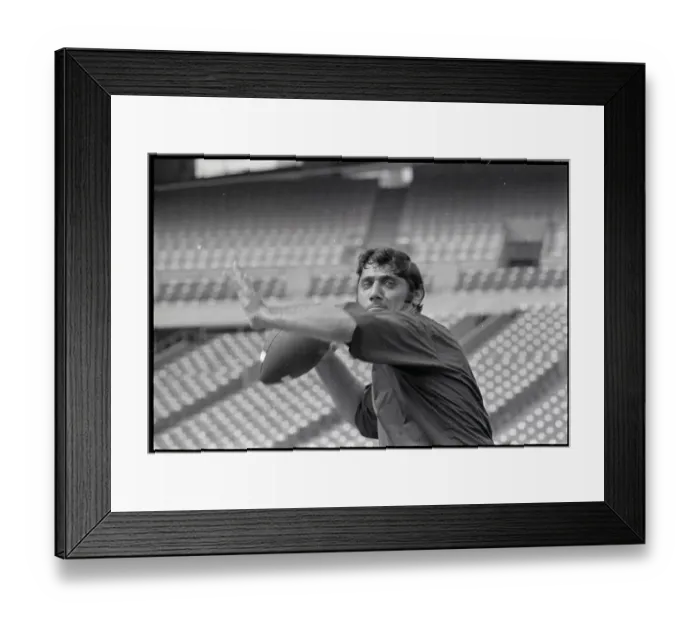 Framed Print : Waist-Up Joe Namath Works Out W / Football Framed Print : Waist-Up Joe Namath Works Out W / Football