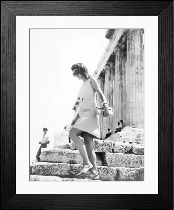 Framed Print : Jackie Walks Down the Parthenon's Steps Framed Print : Jackie Walks Down the Parthenon's Steps