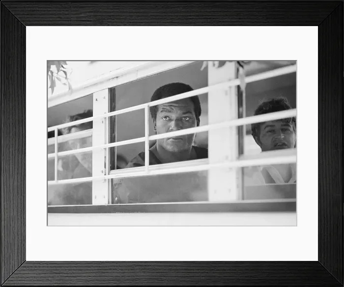 Framed Print : Jim Brown in a Sheriff Bus Framed Print : Jim Brown in a Sheriff Bus