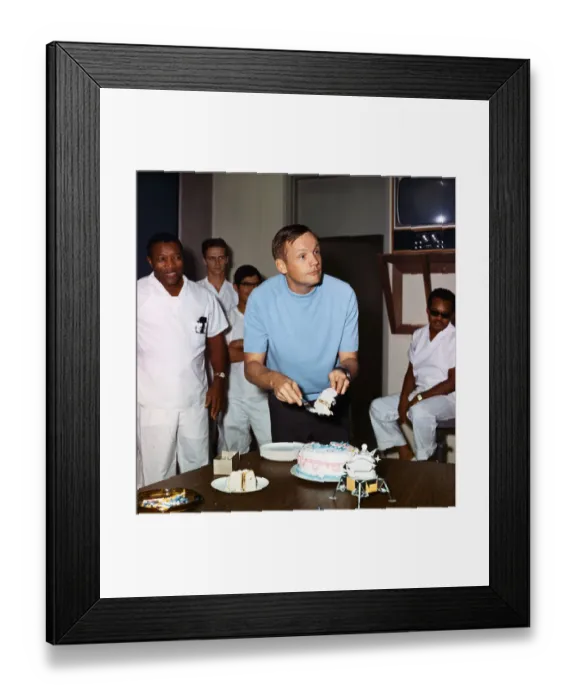 Framed Print : Neil Armstrong Cutting His Birthday Cake Framed Print : Neil Armstrong Cutting His Birthday Cake
