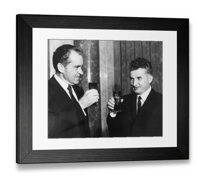 Framed Print : Pres. Nixon Toasting Romanian President Framed Print : Pres. Nixon Toasting Romanian President