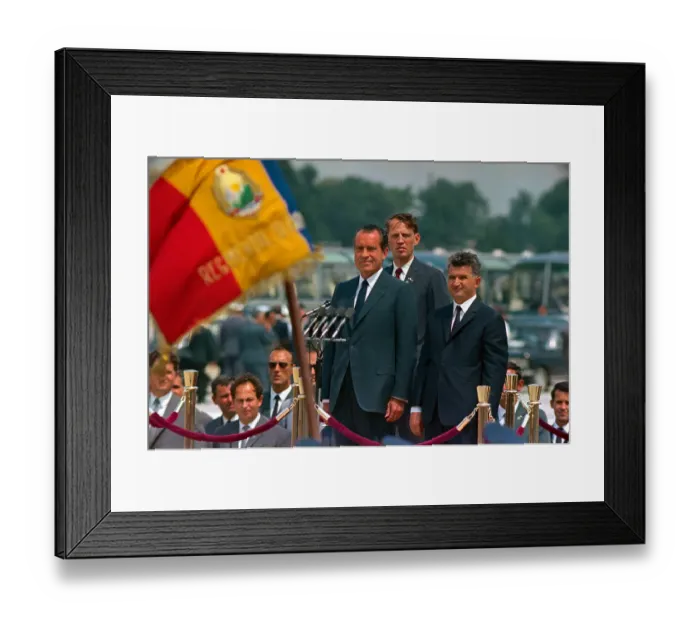 Framed Print : Richard Nixon with Nicolae Ceausecu