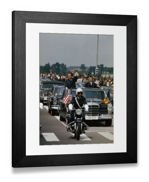 Framed Print : Richard Nixon in Car with Nicolae Ceausescu Framed Print : Richard Nixon in Car with Nicolae Ceausescu