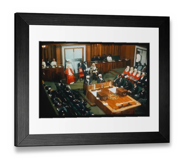 Framed Print : Pope Listening to president of Uganda Framed Print : Pope Listening to president of Uganda