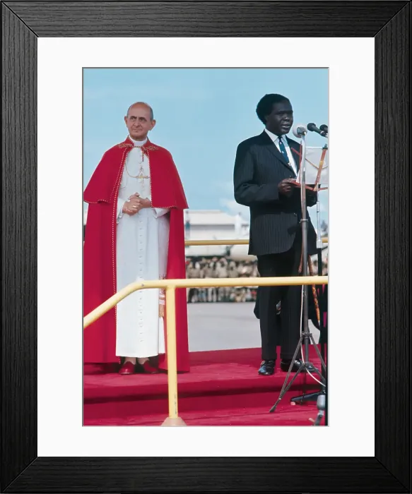 Framed Print : Pope Paul VI Being Welcomed by President Framed Print : Pope Paul VI Being Welcomed by President