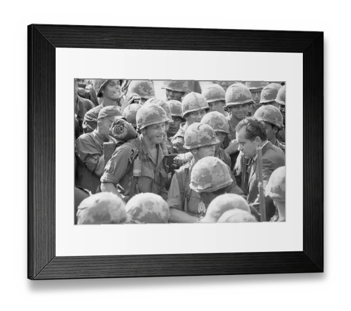 Framed Print : President Nixon Visiting Troops in Vietnam Framed Print : President Nixon Visiting Troops in Vietnam