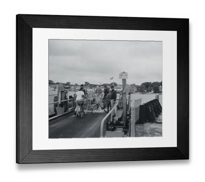 Framed Print : Spectators Standing on Ferry Dock Framed Print : Spectators Standing on Ferry Dock