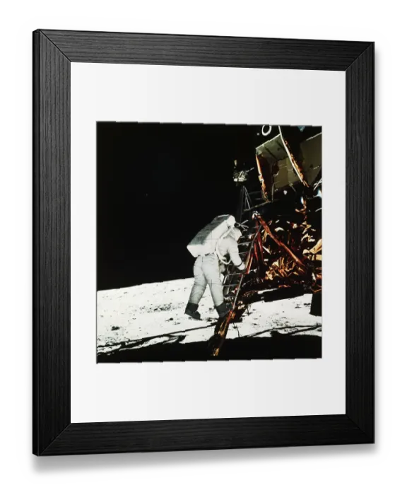 Framed Print : Buzz Aldrin Suspended in Space Framed Print : Buzz Aldrin Suspended in Space