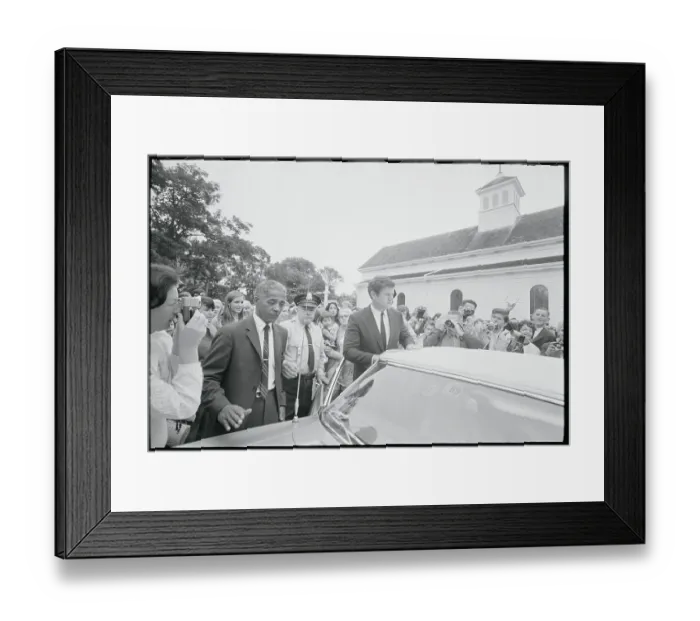 Framed Print : Edward Kennedy at Car Framed Print : Edward Kennedy at Car