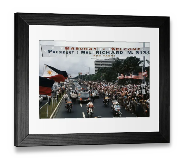 Framed Print : Ferdinand Marcos and Richard Nixon in Motorcade Framed Print : Ferdinand Marcos and Richard Nixon in Motorcade