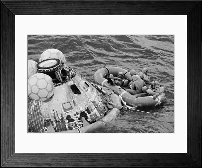 Framed Print : Apollo 11 Astronauts In Raft By Command Module Framed Print : Apollo 11 Astronauts In Raft By Command Module