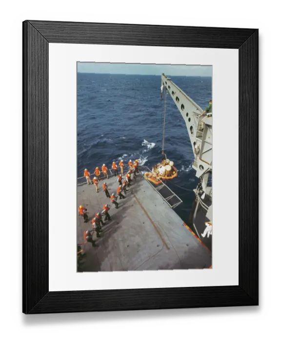 Framed Print : Crewman Recovering Spacecraft Framed Print : Crewman Recovering Spacecraft