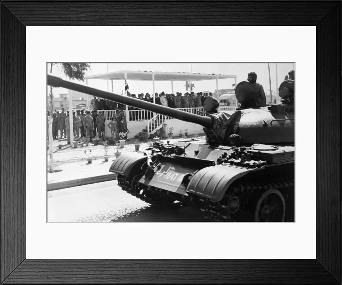 Framed Print : Soldiers Riding in a Tank Framed Print : Soldiers Riding in a Tank