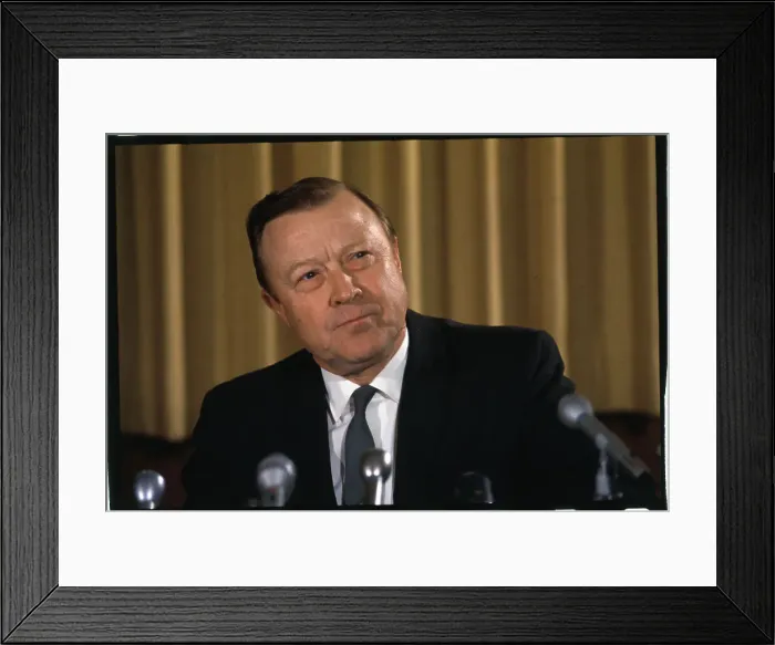 Framed Print : Walter Reuther During Press Conference