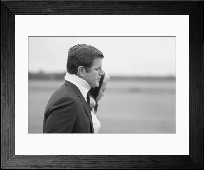 Framed Print : Edward M. Kennedy Wearing a Neck Collar Framed Print : Edward M. Kennedy Wearing a Neck Collar