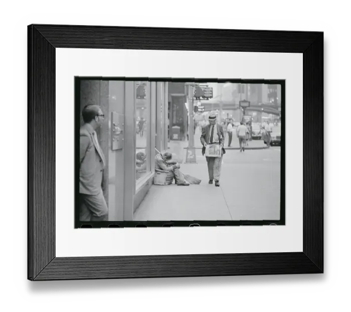 Framed Print : Man Strolling Down a Sidewalk Framed Print : Man Strolling Down a Sidewalk