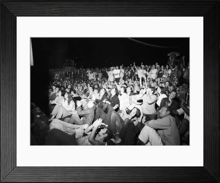 Framed Print : Crowd Watching Armstrong's First Step Framed Print : Crowd Watching Armstrong's First Step