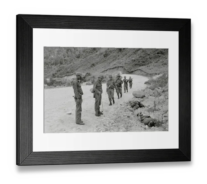 Framed Print : Honduran Troops Viewing Slain Salvadoreans Framed Print : Honduran Troops Viewing Slain Salvadoreans