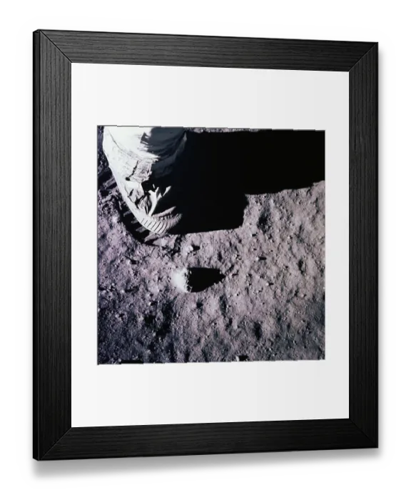 Framed Print : Neil Armstrong Planting Boot onto Moon Surface Framed Print : Neil Armstrong Planting Boot onto Moon Surface