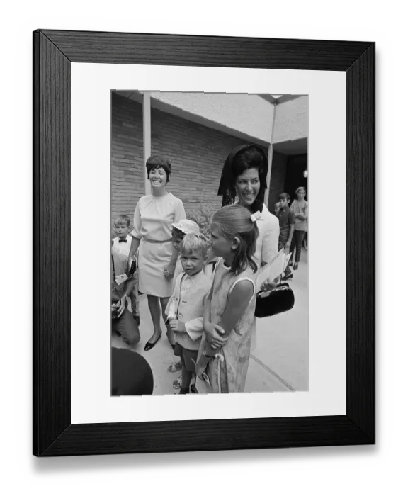 Framed Print : Mrs. Patricia Collins and Family Members in Front of Church Framed Print : Mrs. Patricia Collins and Family Members in Front of Church