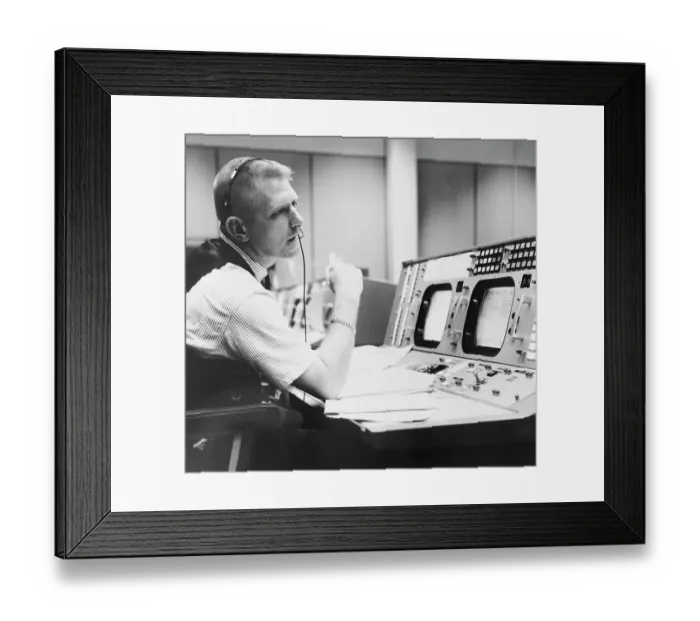 Framed Print : Eugene Krantz Sitting at Control Board Framed Print : Eugene Krantz Sitting at Control Board
