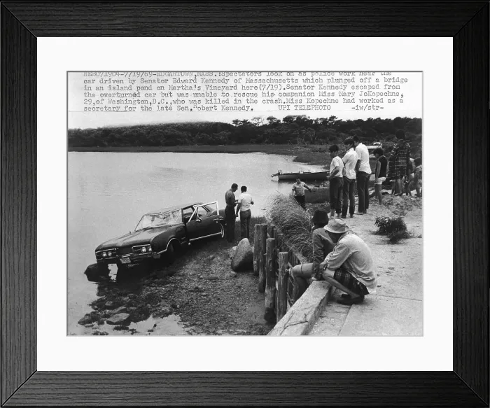Framed Print : Senator Kennedy's Car out of Water Framed Print : Senator Kennedy's Car out of Water