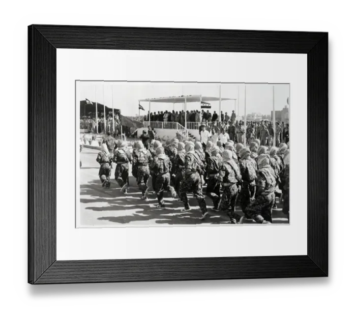 Framed Print : Guerrillas Run Past Review Stand at Parade Framed Print : Guerrillas Run Past Review Stand at Parade