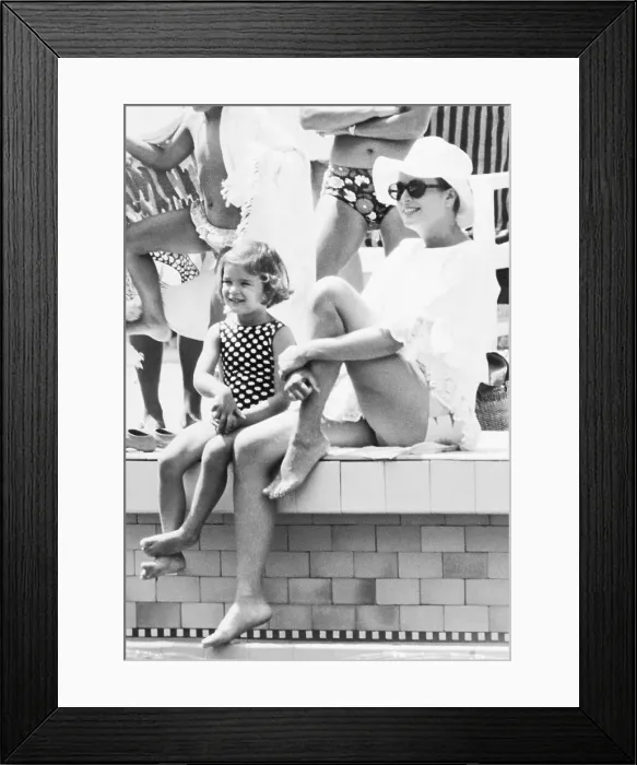 Framed Print : Princesses Grace and Stephanie Watching Swimming Races Framed Print : Princesses Grace and Stephanie Watching Swimming Races