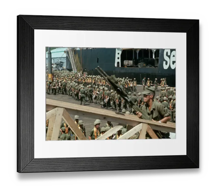 Framed Print : Marines March in Formation