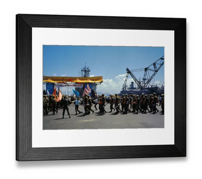 Framed Print : Soldiers Boarding Ship