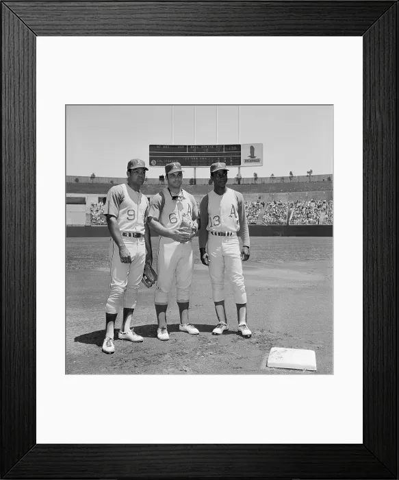 Framed Print : Reggie Jackson Posing with Teammates Framed Print : Reggie Jackson Posing with Teammates