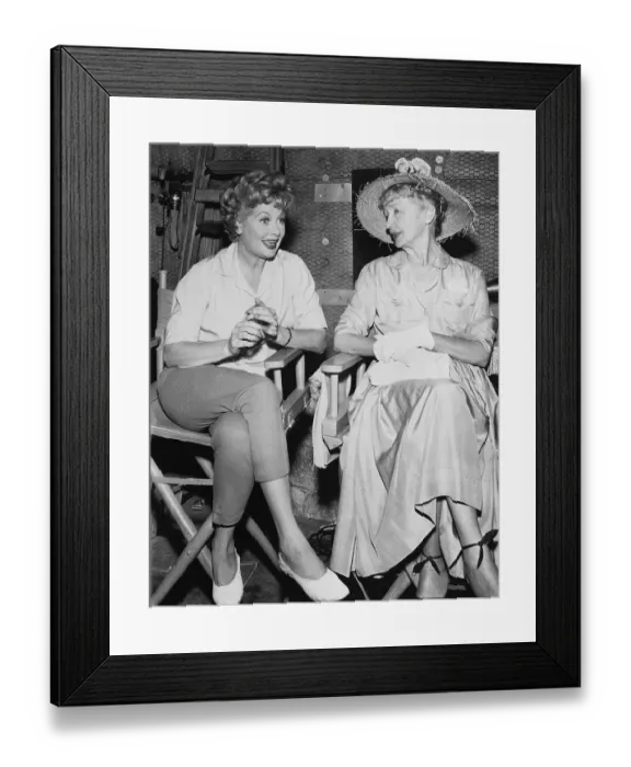 Framed Print : Lucille Ball and Hedda Hopper Sitting on RKO Hollywood Sound Stage Framed Print : Lucille Ball and Hedda Hopper Sitting on RKO Hollywood Sound Stage